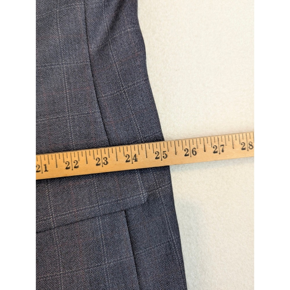 Pronto Uomo‎ Mens 48 Regular Gray Windowpane Notched Lapel Wool Blazer Jacket - Picture 13 of 15